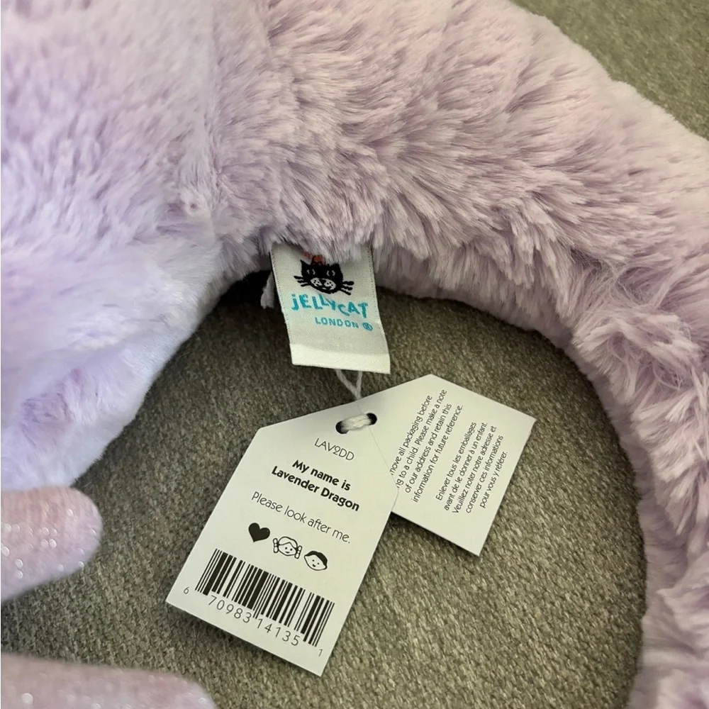 Jellycat LARGE Lavender Dragon - Picture 6 of 6